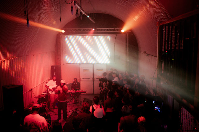 Kieron Boothe playing at Sister Midnight’s May 2025 show at Piehouse CO-OP
