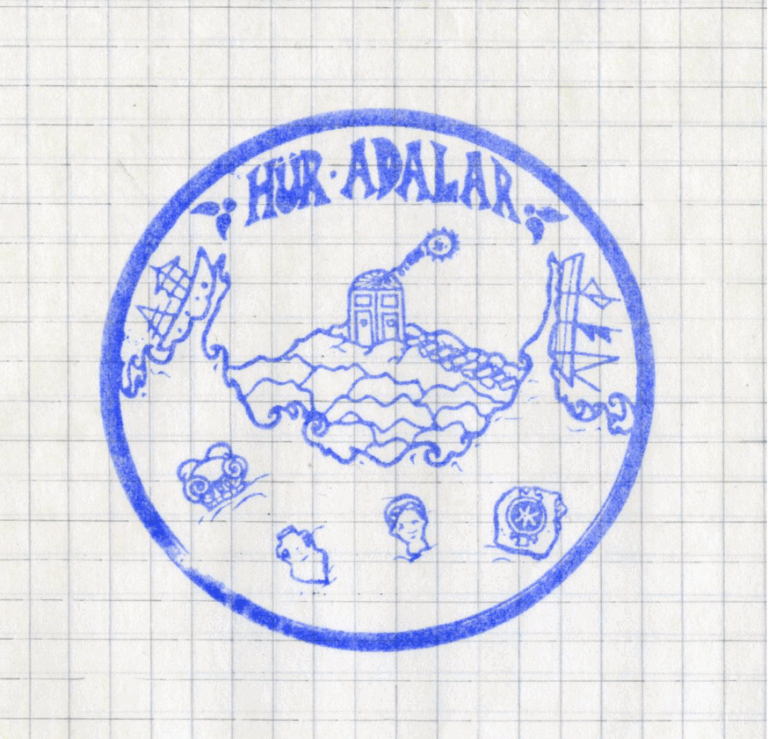 Stamp designed for Hür Adalar by Songül Arslan